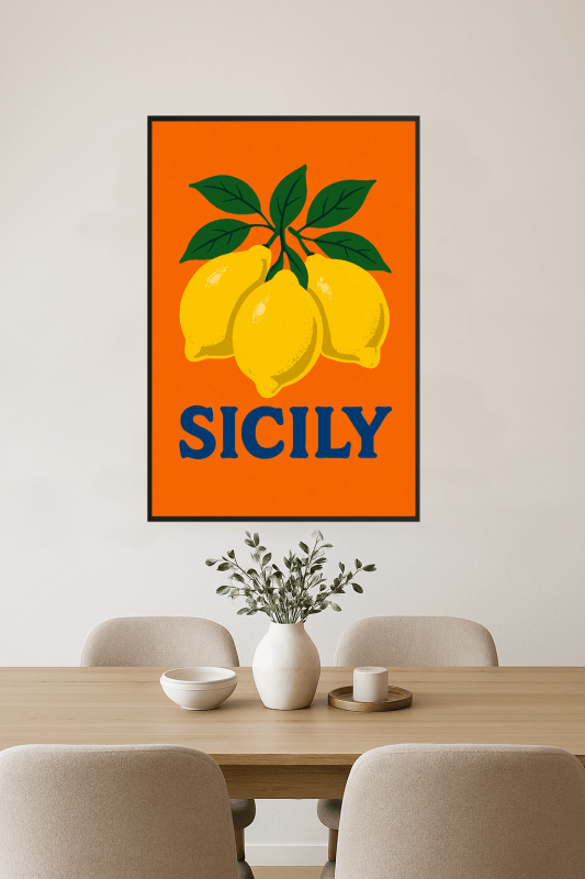 Sycylijska Grafika Cytryny - CasaNookDecor