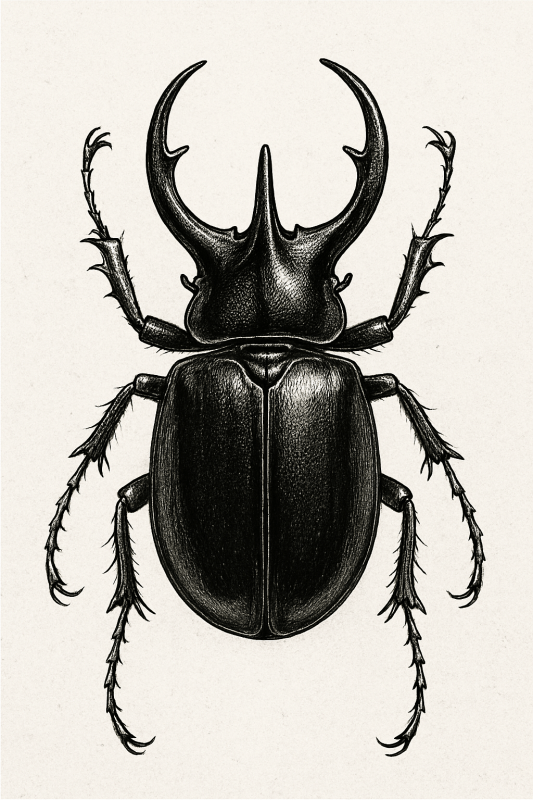 Szczegółowa Ilustracja Chrząszcza - CasaNookDecor
