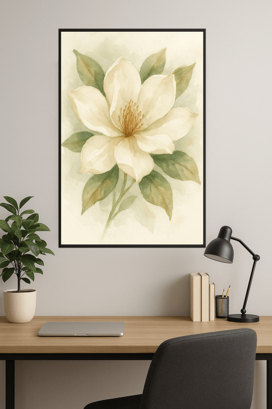 Sztuka Kwiatu Magnolii Akwarelą - CasaNookDecor
