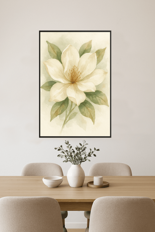 Sztuka Kwiatu Magnolii Akwarelą - CasaNookDecor