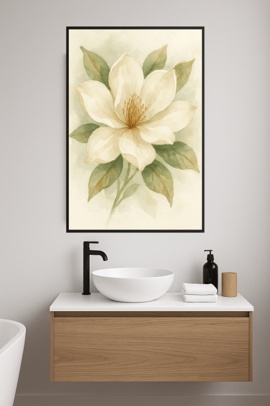 Sztuka Kwiatu Magnolii Akwarelą - CasaNookDecor