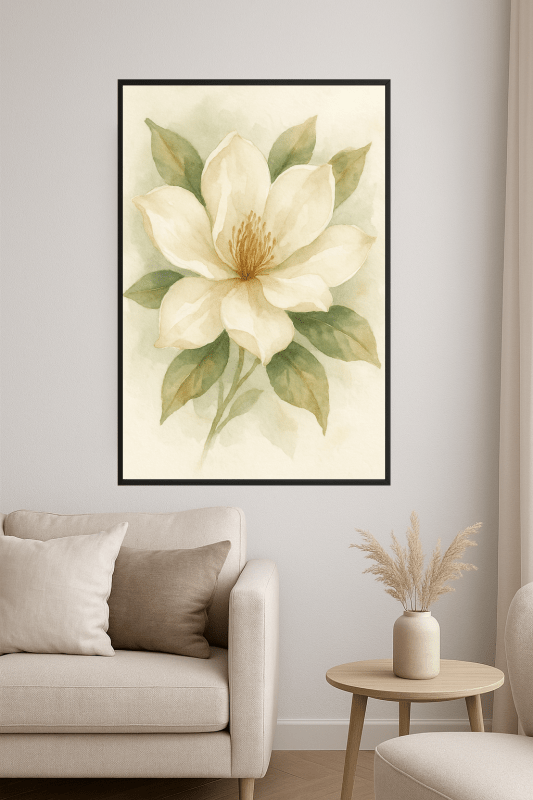 Sztuka Kwiatu Magnolii Akwarelą - CasaNookDecor