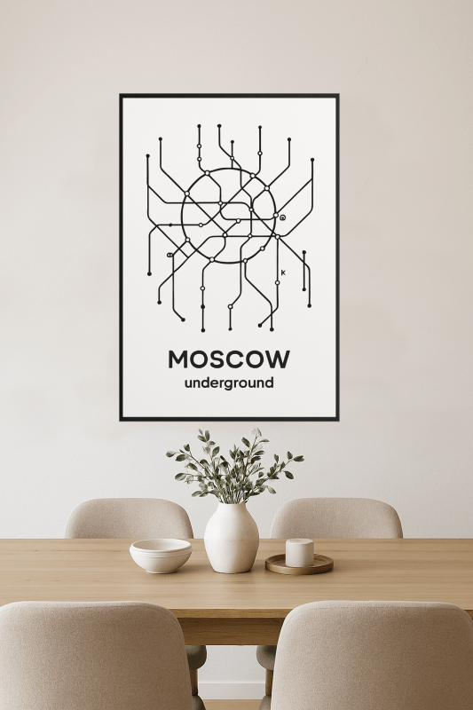 Sztuka Mapy Metra Moskwy - CasaNookDecor