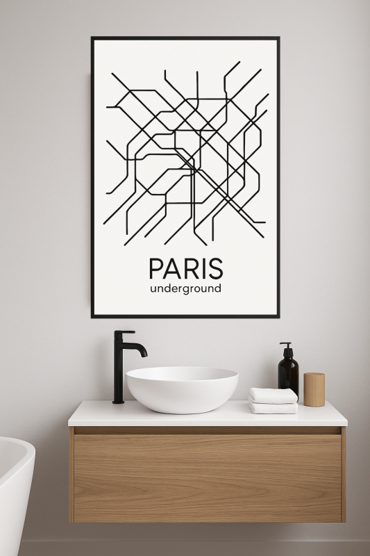Sztuka Mapy Metra Paryża - CasaNookDecor