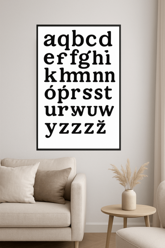 Sztuka Ścienna z Małymi Literami - CasaNookDecor