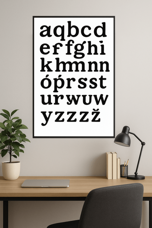 Sztuka Ścienna z Małymi Literami - CasaNookDecor