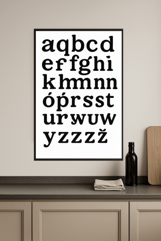 Sztuka Ścienna z Małymi Literami - CasaNookDecor