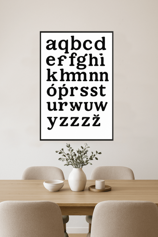 Sztuka Ścienna z Małymi Literami - CasaNookDecor