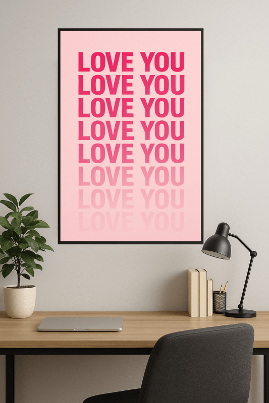 Sztuka Tekstowa 'Kocham Cię' - CasaNookDecor