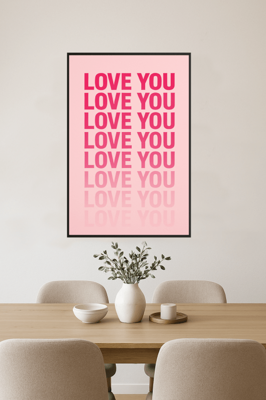 Sztuka Tekstowa 'Kocham Cię' - CasaNookDecor