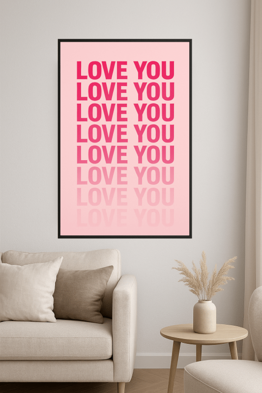Sztuka Tekstowa 'Kocham Cię' - CasaNookDecor