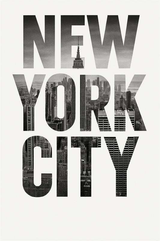 Sztuka Typograficzna Nowego Jorku - CasaNookDecor