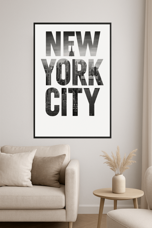Sztuka Typograficzna Nowego Jorku - CasaNookDecor
