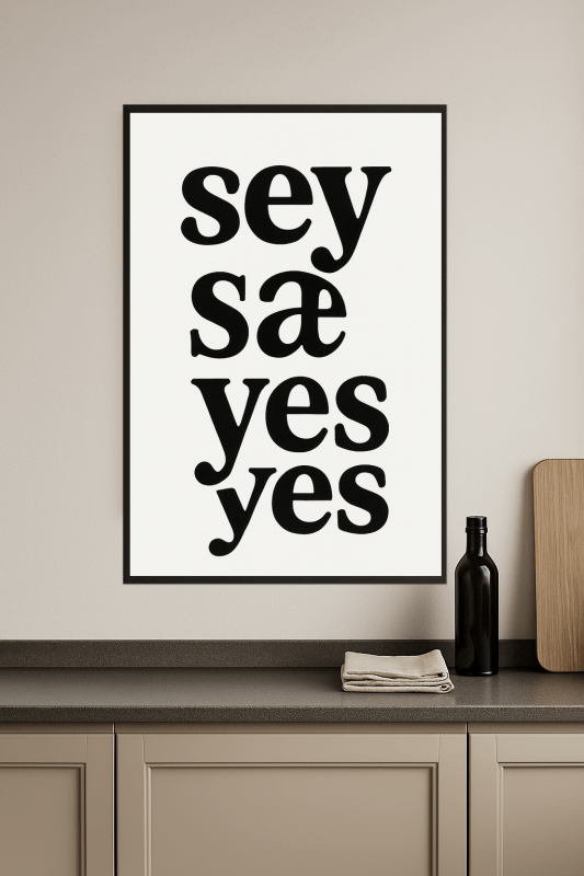 Tak, Plakat Sztuki Typograficznej - CasaNookDecor