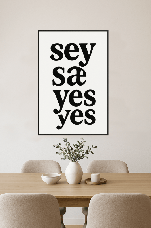 Tak, Plakat Sztuki Typograficznej - CasaNookDecor