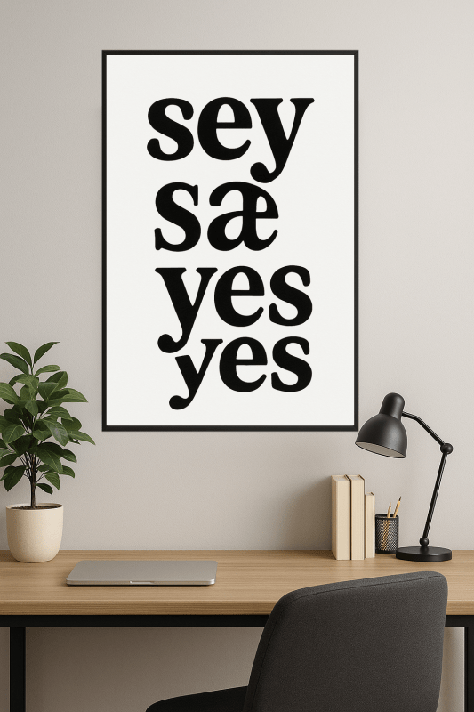 Tak, Plakat Sztuki Typograficznej - CasaNookDecor
