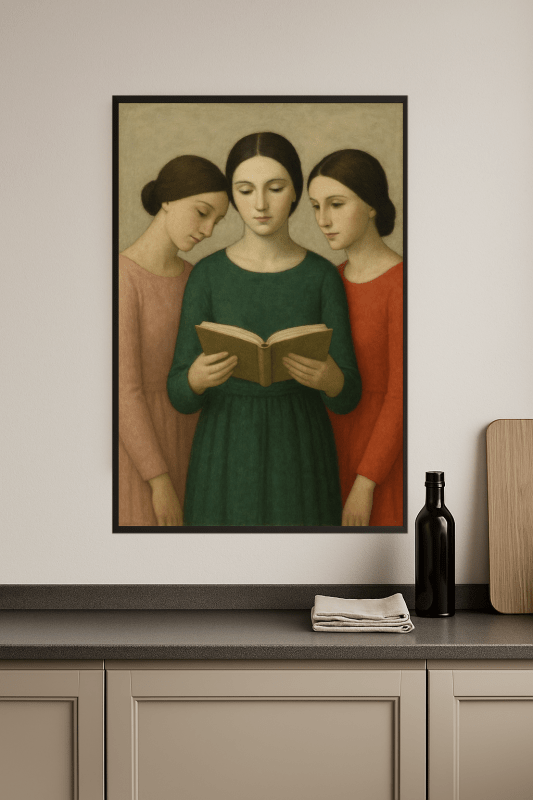 Trzy Kobiety Z Książką - CasaNookDecor