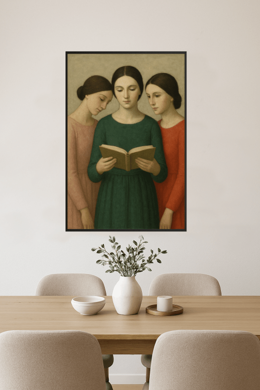 Trzy Kobiety Z Książką - CasaNookDecor