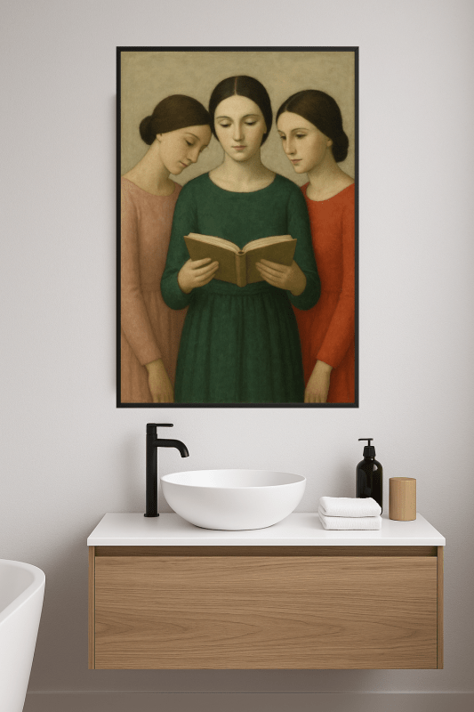 Trzy Kobiety Z Książką - CasaNookDecor