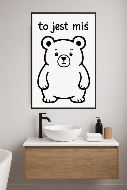 Urocza Ilustracja Misia - CasaNookDecor