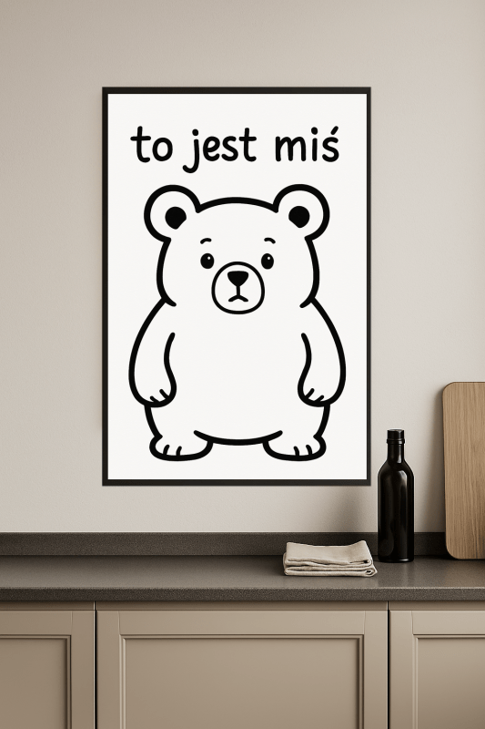 Urocza Ilustracja Misia - CasaNookDecor