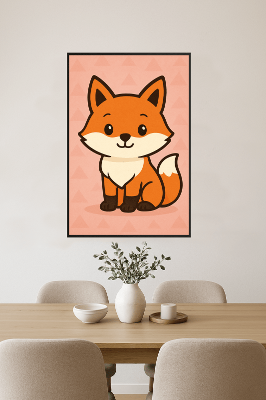 Uroczy Rysunkowy Wzór Lisa - CasaNookDecor