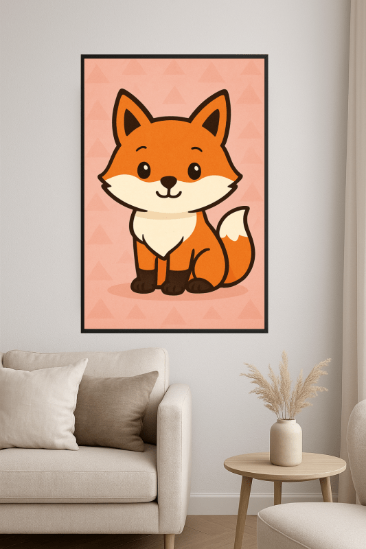 Uroczy Rysunkowy Wzór Lisa - CasaNookDecor