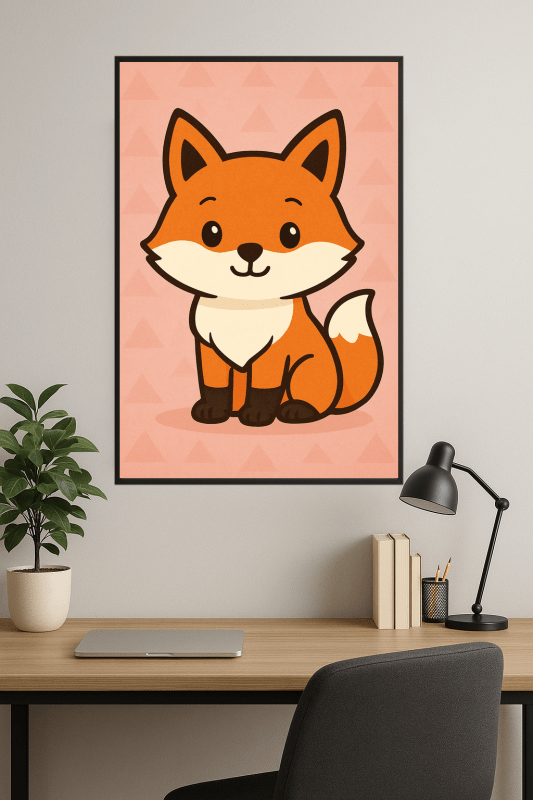 Uroczy Rysunkowy Wzór Lisa - CasaNookDecor