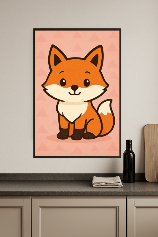 Uroczy Rysunkowy Wzór Lisa - CasaNookDecor