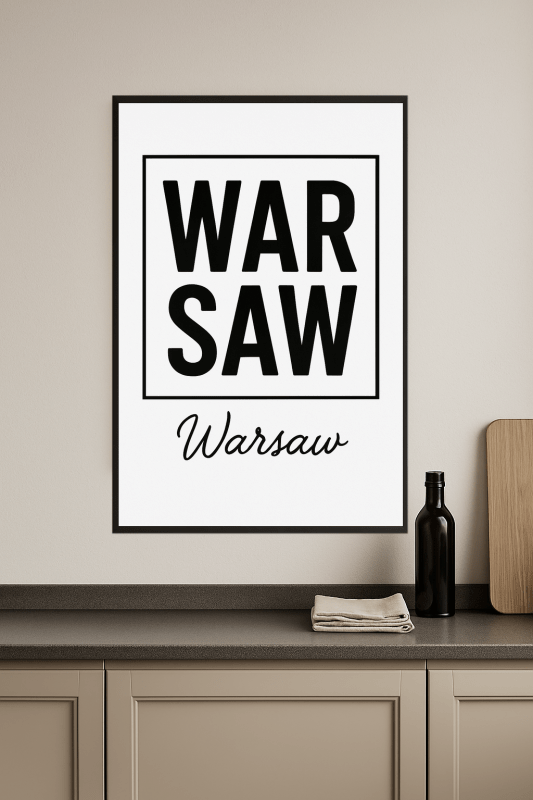 Warszawski Minimalistyczny Plakat Sztuki - CasaNookDecor