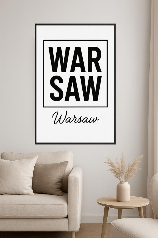 Warszawski Minimalistyczny Plakat Sztuki - CasaNookDecor