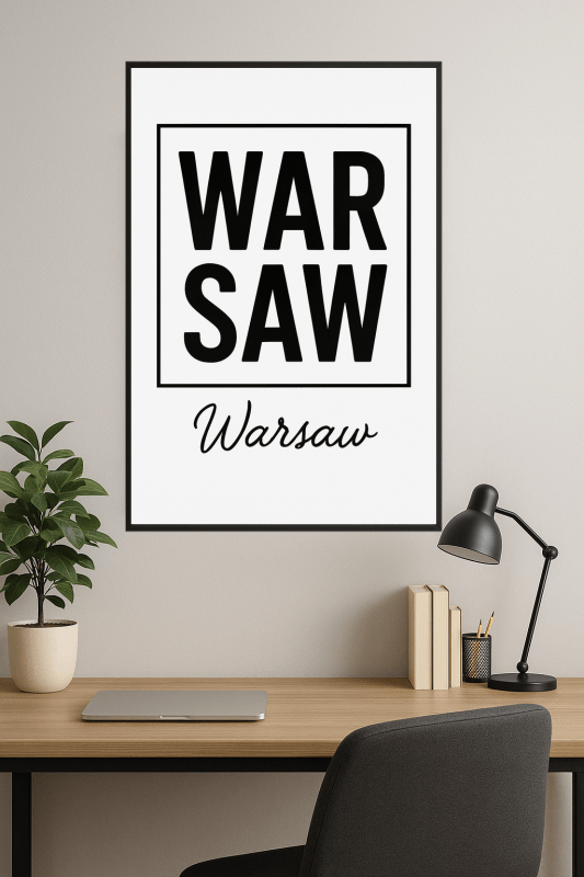 Warszawski Minimalistyczny Plakat Sztuki - CasaNookDecor