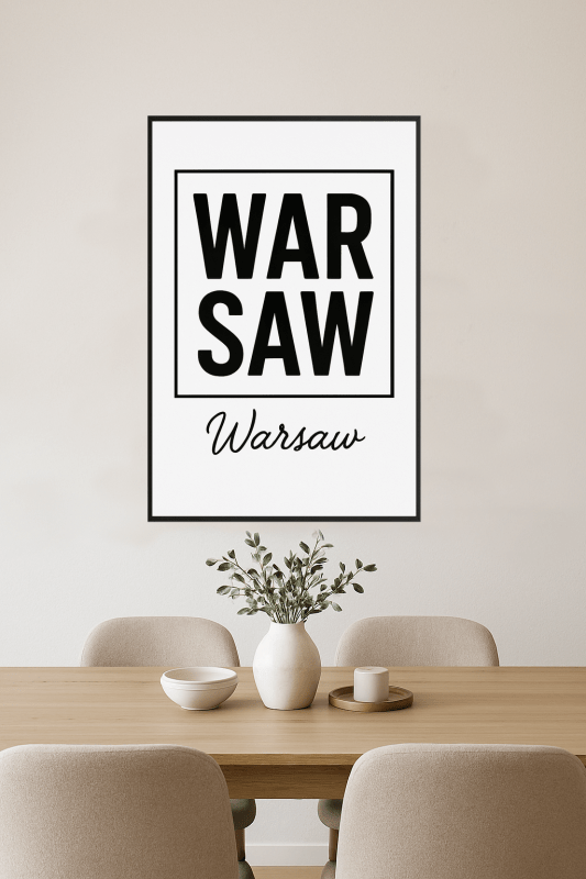 Warszawski Minimalistyczny Plakat Sztuki - CasaNookDecor