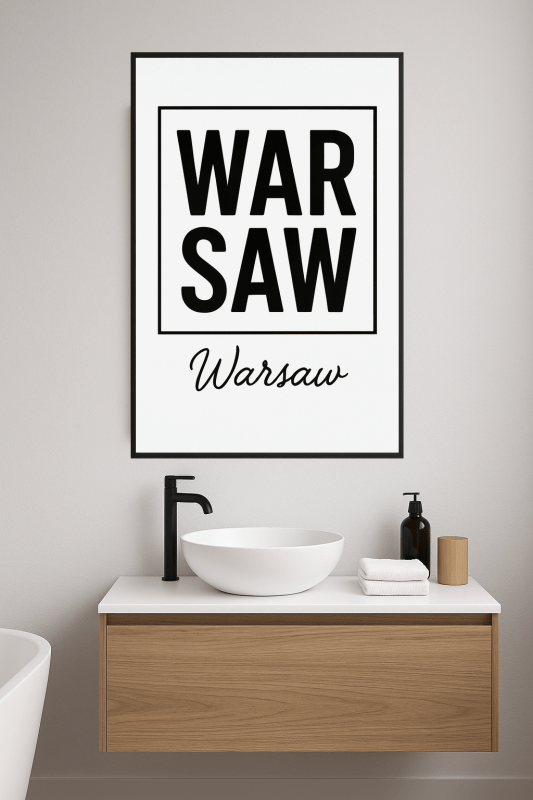 Warszawski Minimalistyczny Plakat Sztuki - CasaNookDecor