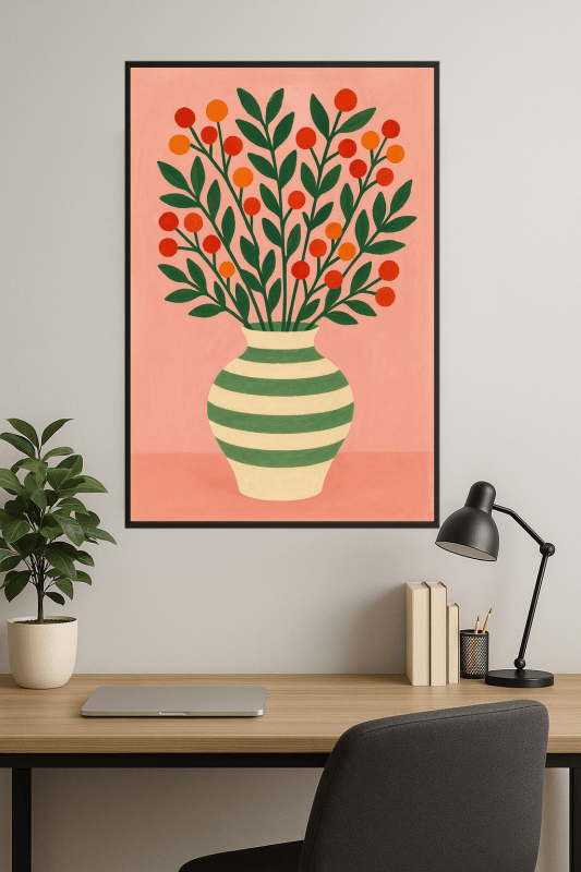 Wibrująca Słojowa Sztuka w Paski - CasaNookDecor