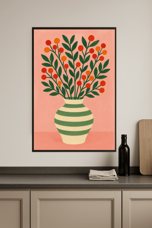 Wibrująca Słojowa Sztuka w Paski - CasaNookDecor