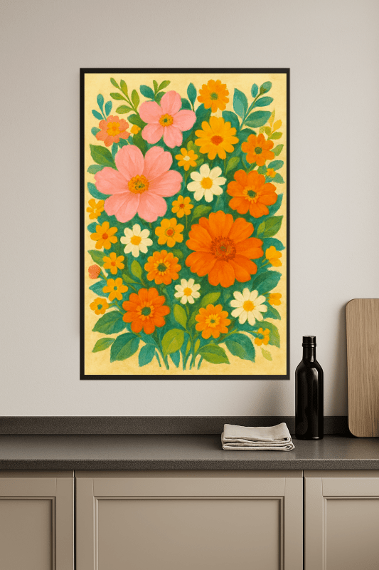 Wibrujący Druk Sztuki Kwiatowej - CasaNookDecor