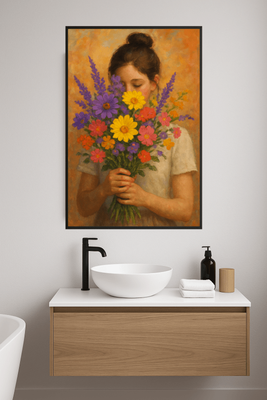 Wibrujący Kwiatowy Bukiet Sztuki - CasaNookDecor