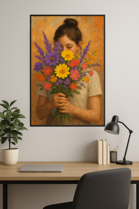 Wibrujący Kwiatowy Bukiet Sztuki - CasaNookDecor