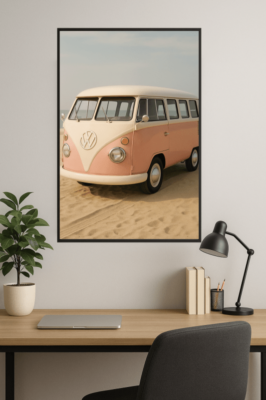 Wintage Różowy Volkswagen Van - CasaNookDecor