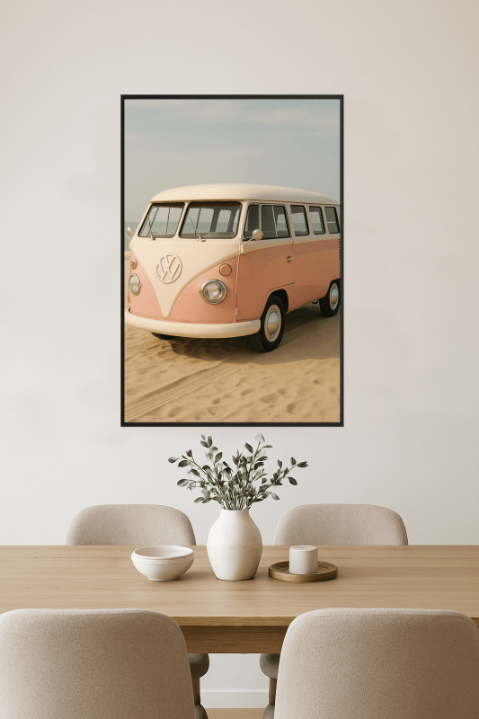 Wintage Różowy Volkswagen Van - CasaNookDecor