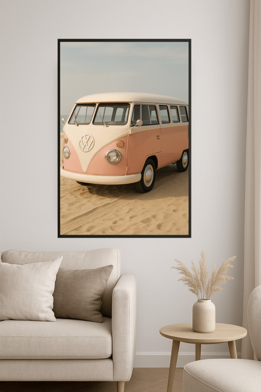 Wintage Różowy Volkswagen Van - CasaNookDecor