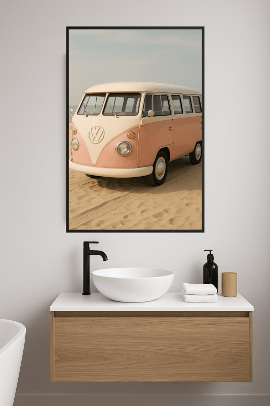 Wintage Różowy Volkswagen Van - CasaNookDecor