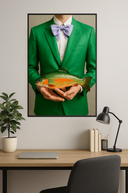 Zielony Garnitur Z Kolorowymi Rybami - CasaNookDecor