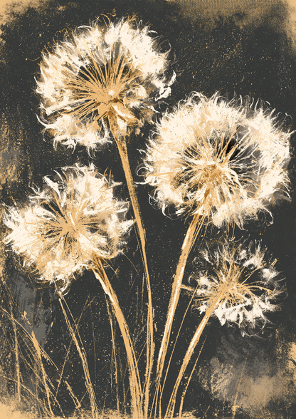 Golden Dandelions print one