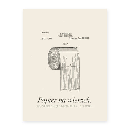Plakat do łazienki Patent 1891, rycina z polskim podpisem