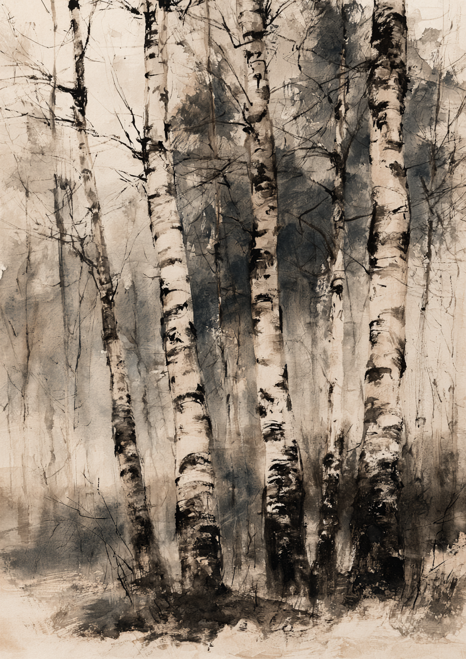 Misty Forest Ink print two – plakat na ścianę