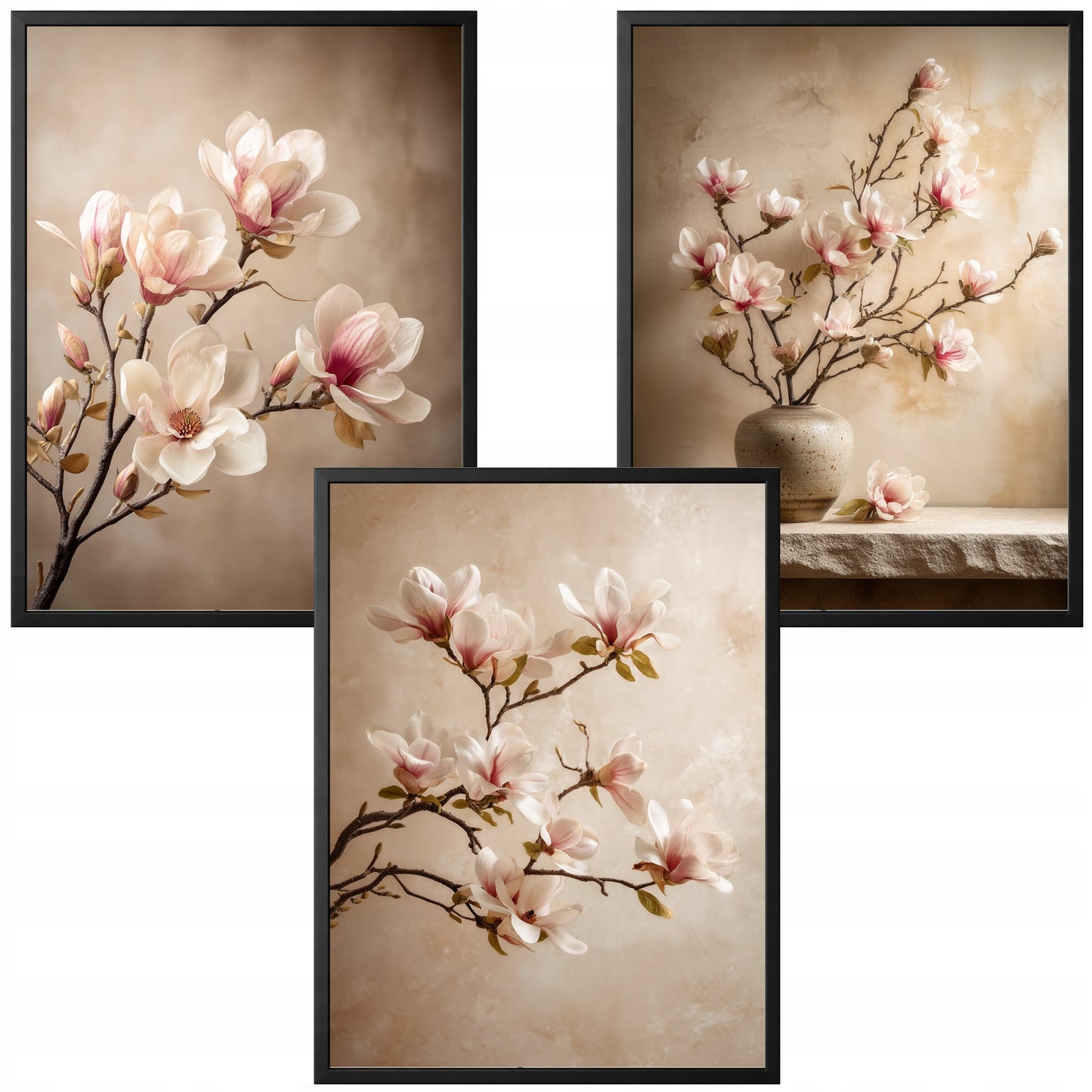 Magnolia Wiosna — Zestaw 3 Plakaty – plakat na ścianę