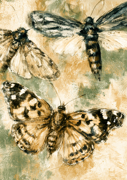 Vintage Butterflies print three