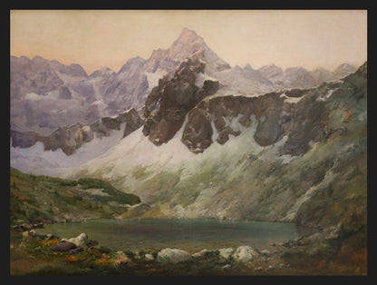 Obrazy góry: Tatry zimą, Giewont: Morskie Oko, plakat w czarnej ramie